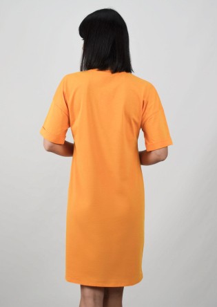 Оранжевая ночная сорочка с принтом Роксана