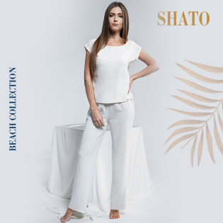 Летний костюм со штанами из жатки Shato